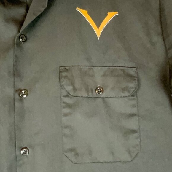 Dickies Mens Work Shirt Size XL Black Skull Design Button Front Short Sleeve - Picture 4 of 8